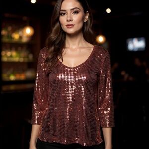 Sequin Top - Bronze